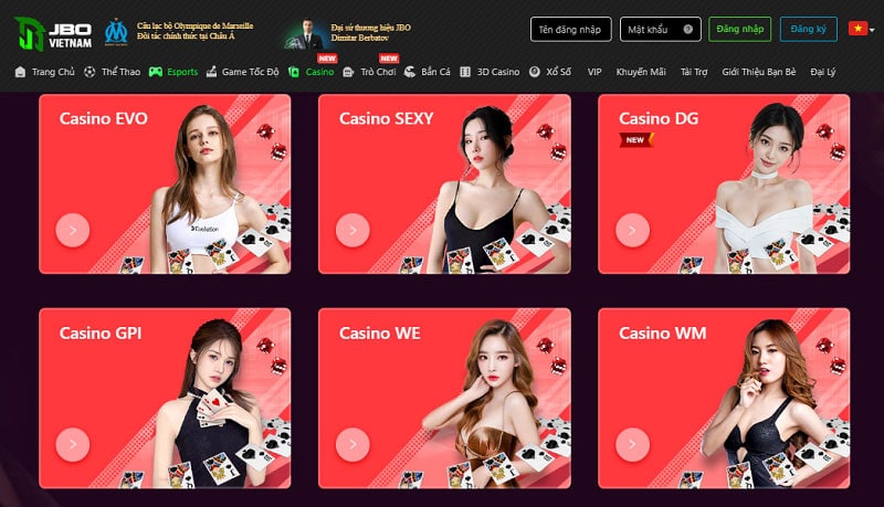 Sòng casino trực tuyến tại nhà cái Jbo 