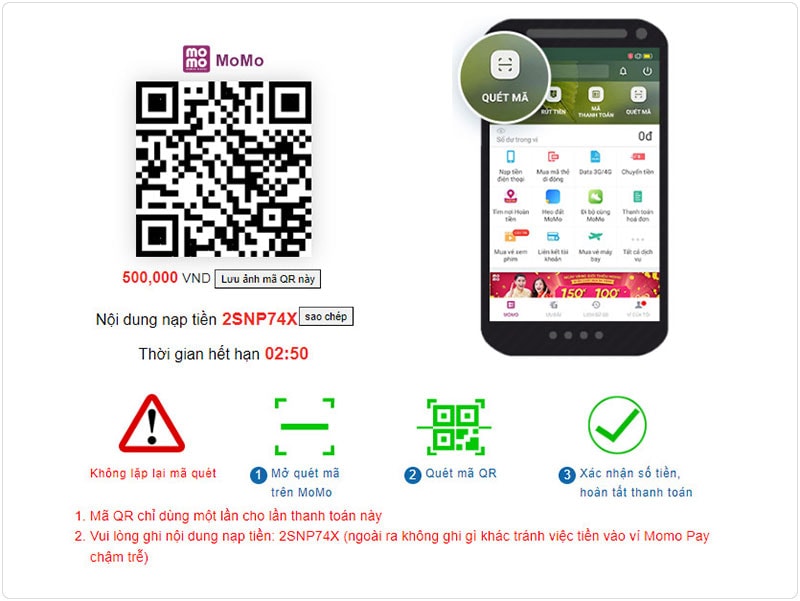 Sử dụng app Momo gửi tiền 12Bet