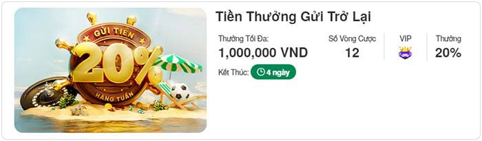 Ưu đãi chào mừng trở lại tại V9Bet khuyến mãi