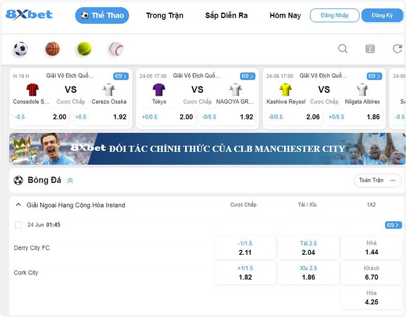 Cá cược thể thao tại 8XBet